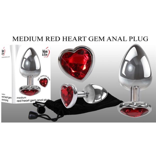 Picture of MEDIUM RED HEART GEM ANAL PLUG