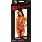 Picture of PINK LIPSTICK SHREDS OF DECENCY MINI DRESS - OS RED