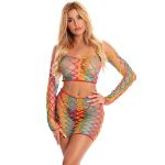 Picture of PINK LIPSTICK POT OF GOLD 2PC SKIRT SET - OS RAINBOW