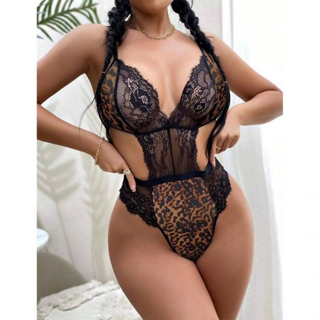Picture of TEDDY LACE/LEOPARD PRINT-XS
