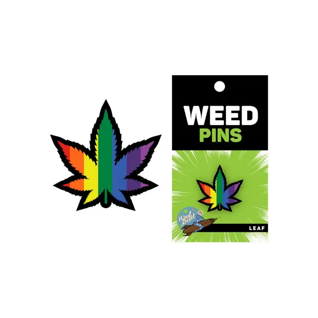 Picture of RAINBOW WEED LEAF ENAMEL PIN
