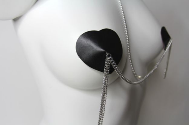 Picture of DOMINATRIX NIPPLICIOUS PASTIES & NECKLESS - BLACK
