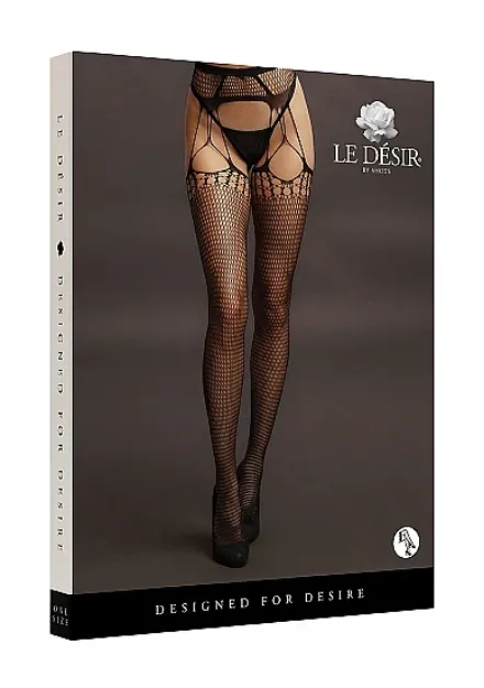 Picture of LE DESIR SHREDDED SUSPENDER PANTYHOSE - O/S