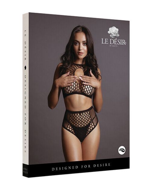 Picture of LE DESIR TWO PIECE FISNET & FENCE NET - BLACK O/S