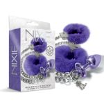 Picture of NIXIE METAL BUTT PLUG & FURRY CUFF SET - PURPLE