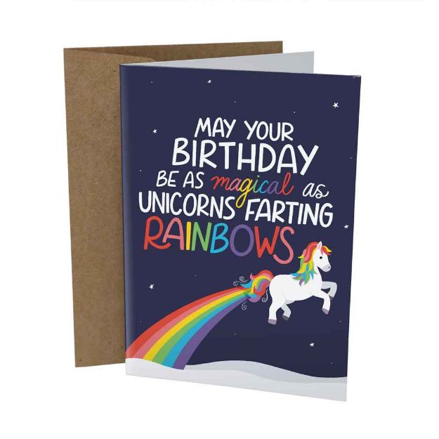 Picture of Card - Unicorns Farting Rainbows Card