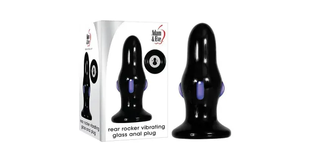 Picture of Adam & Eve Rear Rocker Vibrating Glass Anal Plug