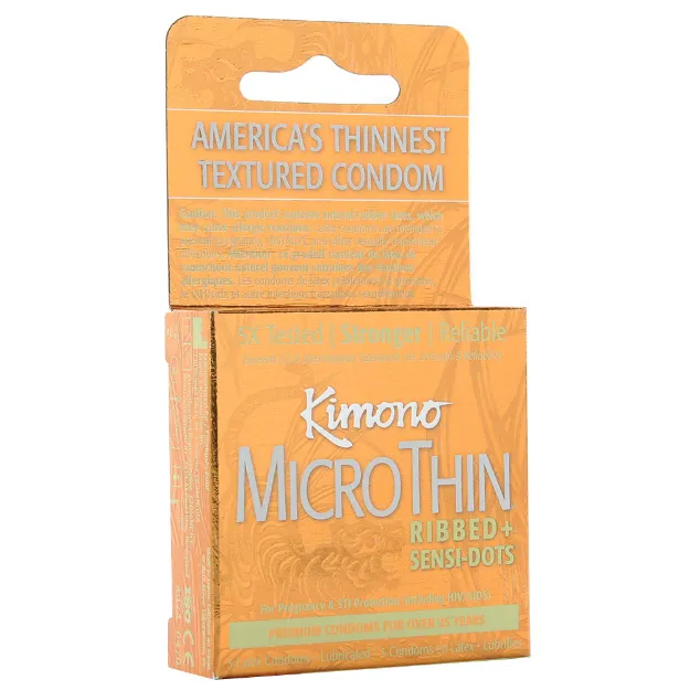 Picture of Kimono Condoms MicroThin Ribbed + Sensi Dots 3pk