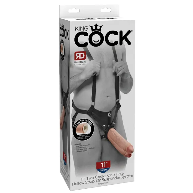 Picture of King Cock 11" 2 Cocks One Hole Hollow Strap-On Suspender