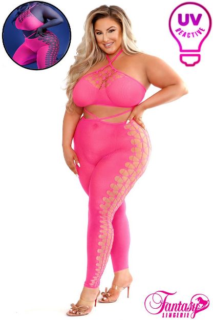 Picture of LOOK 2PC GLOW BODYSTOCKING PLUS SIZE