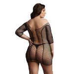 Picture of   LE DESIR – DRESS DUO NET SLEEVED BLACK PLUS SIZE
