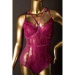 Picture of   FRENCH AFFAIR – TEDDY THONG PLUM CASPIA PLUS SIZE
