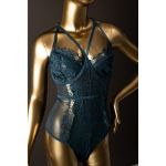 Picture of FRENCH AFFAIR – TEDDY THONG REFLECTING POND TEAL PLUS SIZE