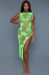 Picture of BE WICKED ALL NIGHT LONG DRESS GREEN O/S