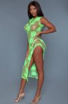 Picture of BE WICKED ALL NIGHT LONG DRESS GREEN O/S