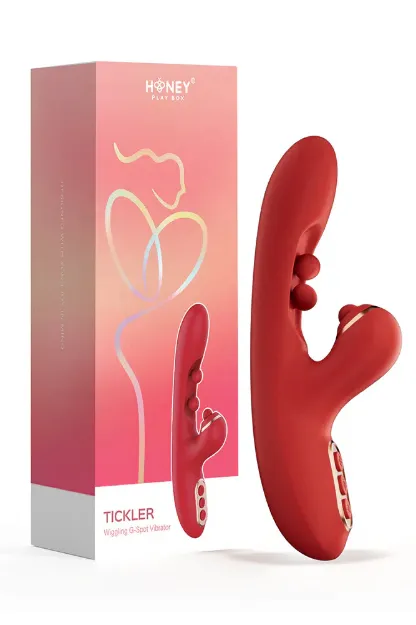Picture of HONEY PLAY BOX Tickler- Wiggling G-Spot Vibrator & Tapping Dual Vibrator - Red 