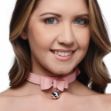 Picture of Master Series Golden Kitty Cat Bell Collar - Pink/Silver 