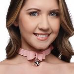 Picture of Master Series Golden Kitty Cat Bell Collar - Pink/Silver 