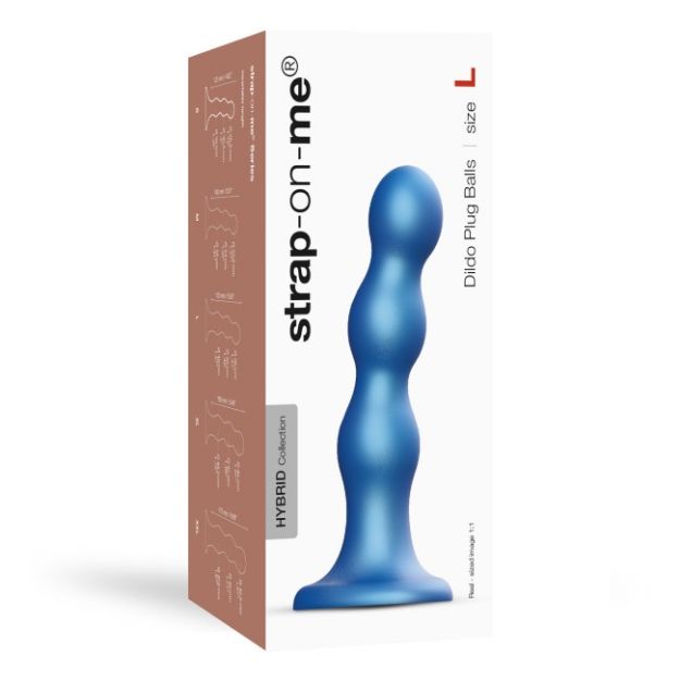 Picture of Strap-On-Me Dildo Plug Balls Metallic Blue Large