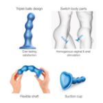 Picture of Strap-On-Me Dildo Plug Balls Metallic Blue Large