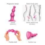 Picture of Strap-On-Me Dildo Plug Beads Metallic Raspberry Pink Large