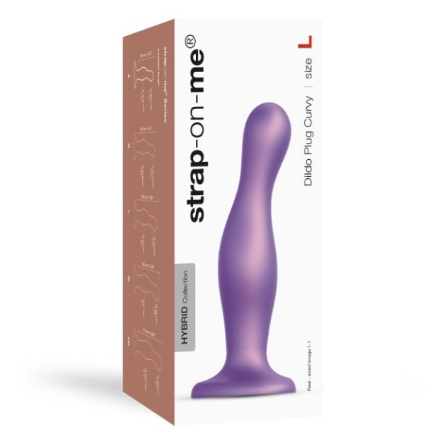 Picture of Strap-On-Me Dildo Plug Curvy Metallic Purple Large