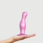 Picture of STRAP-ON-ME DILDO PLUG CURVY METALLIC SUGAR PINK LARGE