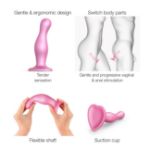 Picture of STRAP-ON-ME DILDO PLUG CURVY METALLIC SUGAR PINK LARGE