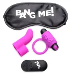 Picture of BANG! Couple's Kit with RC Bullet, Blindfold, Cock Ring & Finger Vibe - Purple