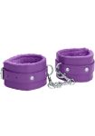 Picture of Ouch! Plush Leather Hand Cuffs - Purple