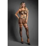Picture of Fantasy Lingerie Sheer Unholy Strappy Gothic Cross Knit Footless Bodystocking Dress O/S