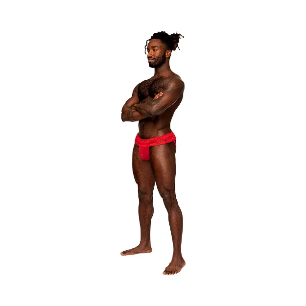 Picture of Male Power Sassy Lace Skirt Jock Red S/M