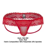 Picture of Male Power Sassy Lace Skirt Jock Red S/M