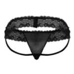 Picture of Male Power Sassy Lace Skirt Jock Black - S/M