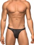 Picture of MALE POWER STRETCH LACE BONG THONG BLACK - L/XL