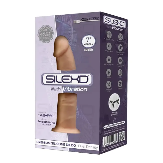 Picture of Silexd - Model 2 Realistic Vibrating Dildo w/ Remote 7" - Beige