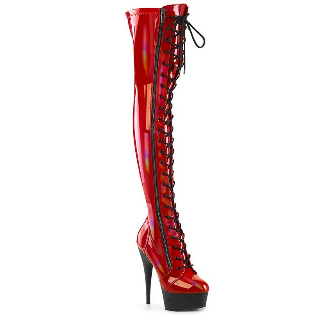 Picture of DELIGHT STILETTO BOOT - HOLOGRAPHIC RED