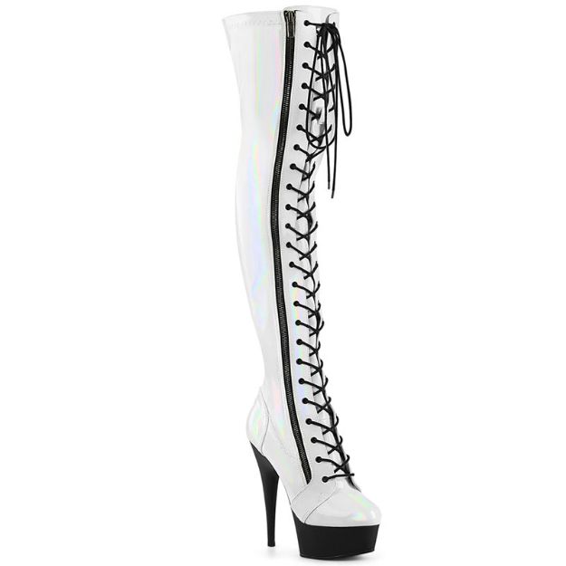 Picture of DELIGHT STILETTO BOOT - HOLOGRAPHIC WHITE