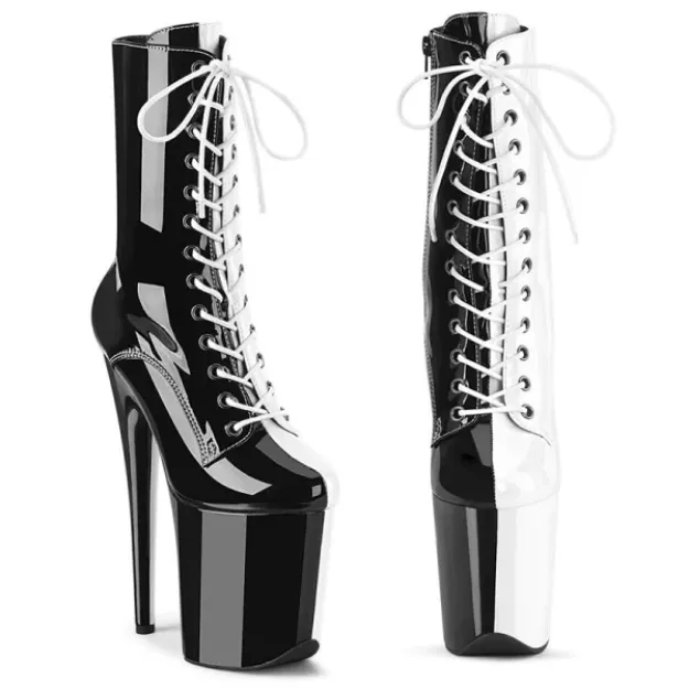 Picture of Cruella Deville Split Stiletto Boot - Black/White