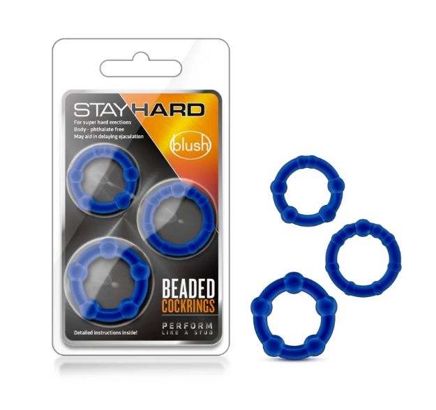 Picture of STAY HARD - BEADED COCK RINGS BLUE