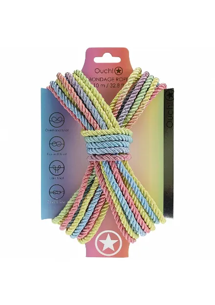 Picture of OUCH! BONDAGE ROPE - 32.8 FT Multicolour Pastel