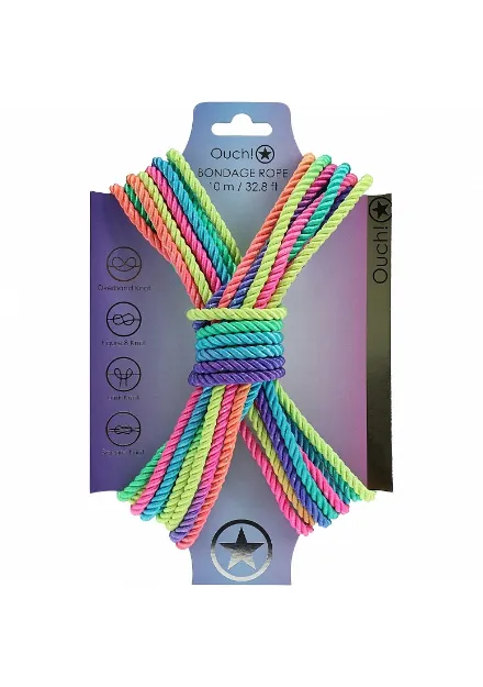 Picture of OUCH! BONDAGE ROPE - 32.8 FT Multicolour Bright