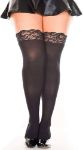 Picture of Music Legs - Backseat Silicone Lace Top Thigh Highs - Black Plus Size