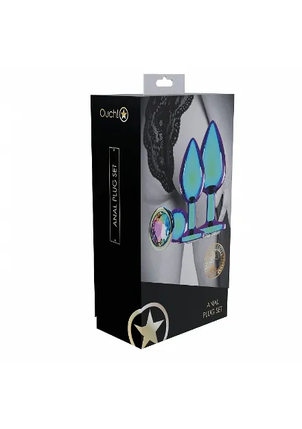 Picture of Ouch! Venice Collection - Metal Anal Plug Set - Iridescent